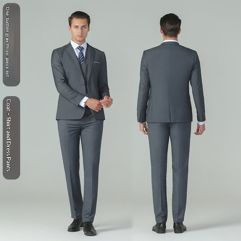 Traje formal elegante y casual para hombre, de corte ajustado.