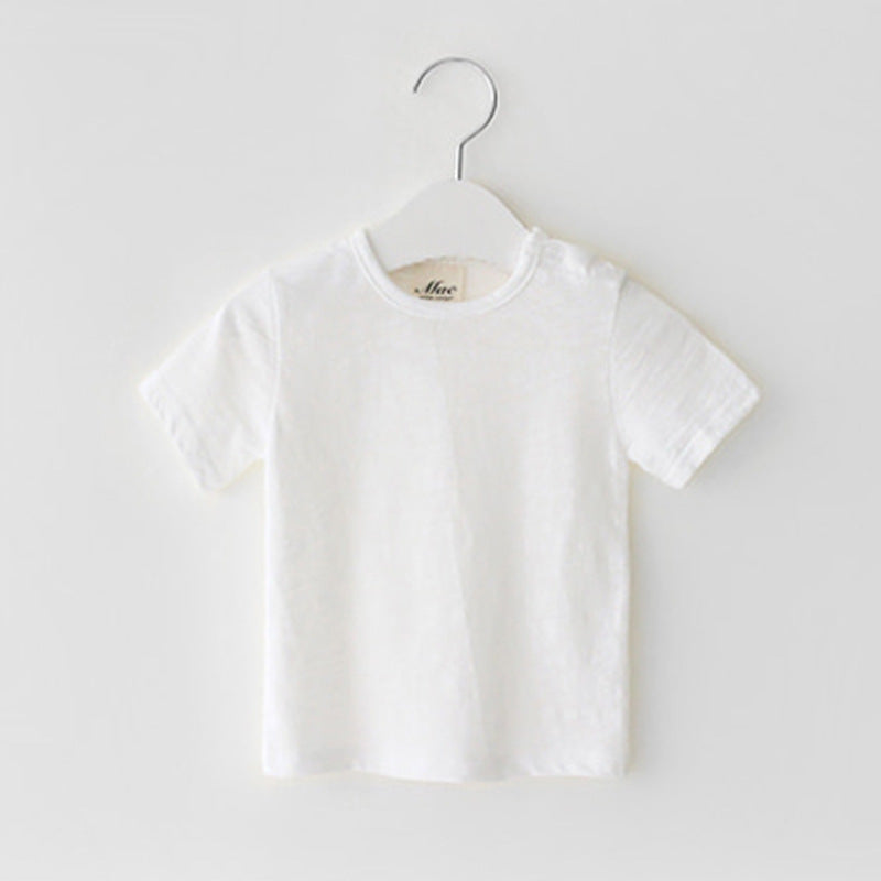 Camiseta Transpirable de Manga Corta para Niños — Algodón 100% Cuello Redondo
