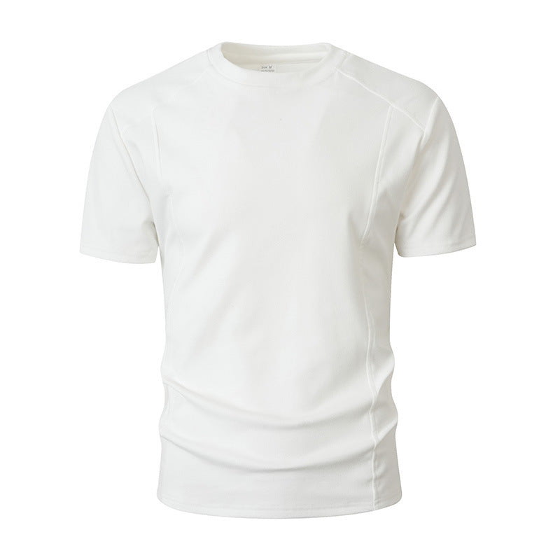 Camiseta Manga Corta Hombre Color Liso — Poliéster Slim Fit