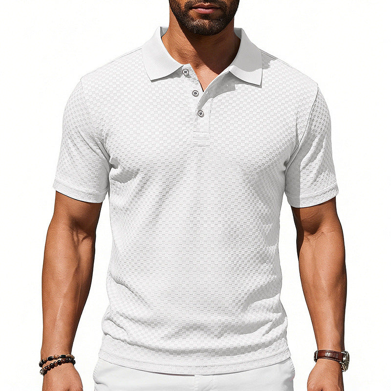 Polo de cuadros para hombre, transpirable