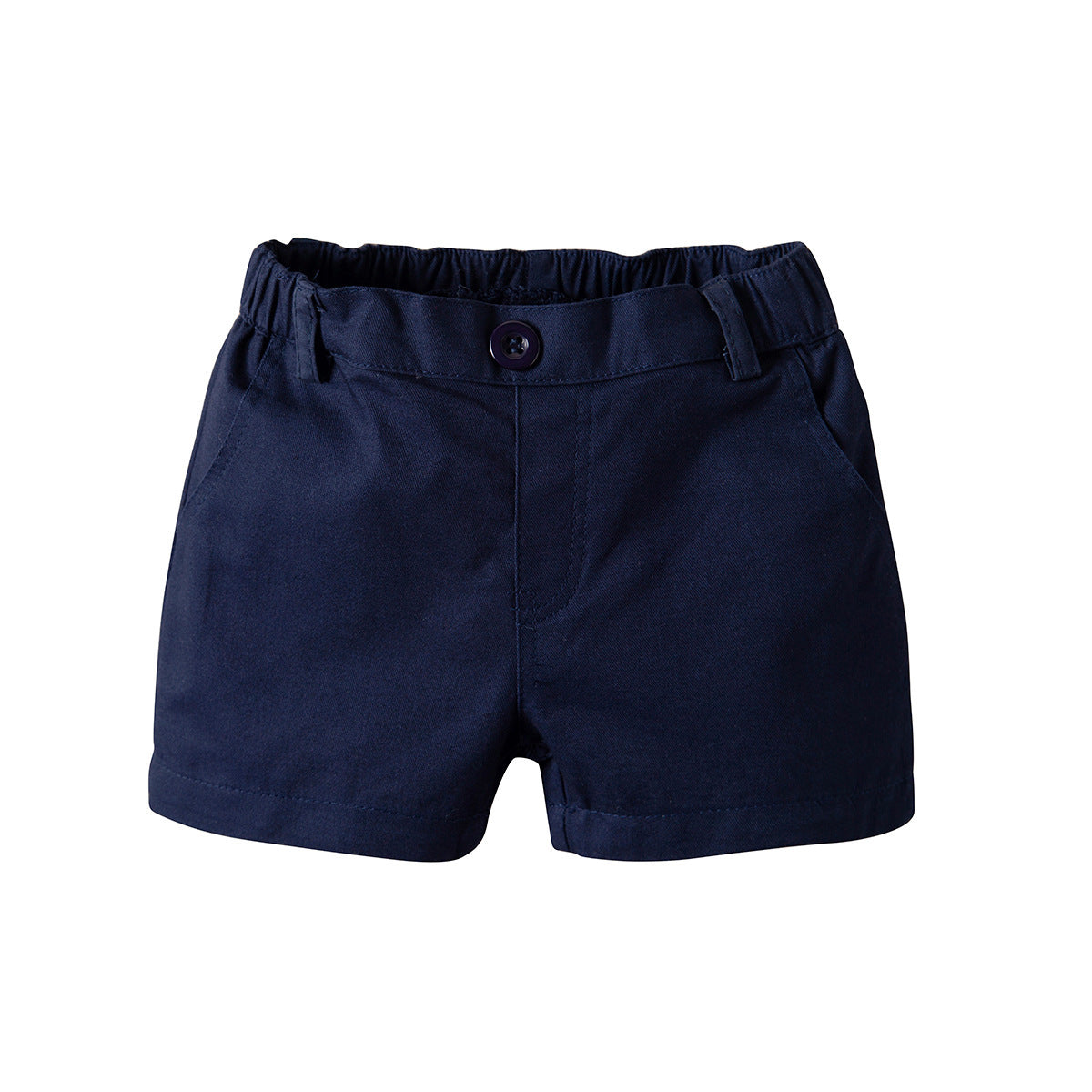 Pantalones Cortos Casuales de Algodón para Bebé Niño — Color Liso