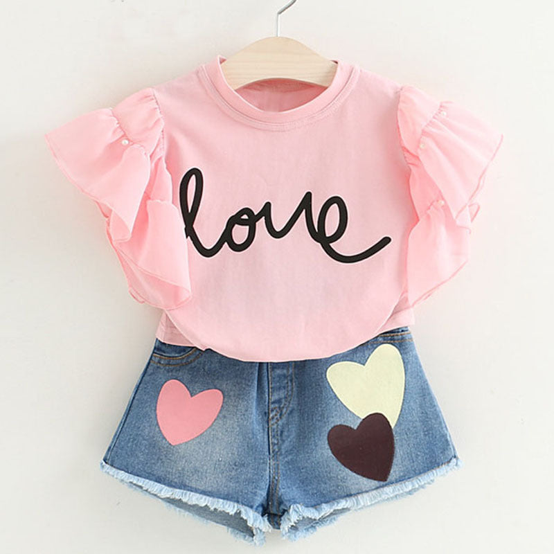 Conjunto de Verano para Niña Dos Piezas 3-8 Años