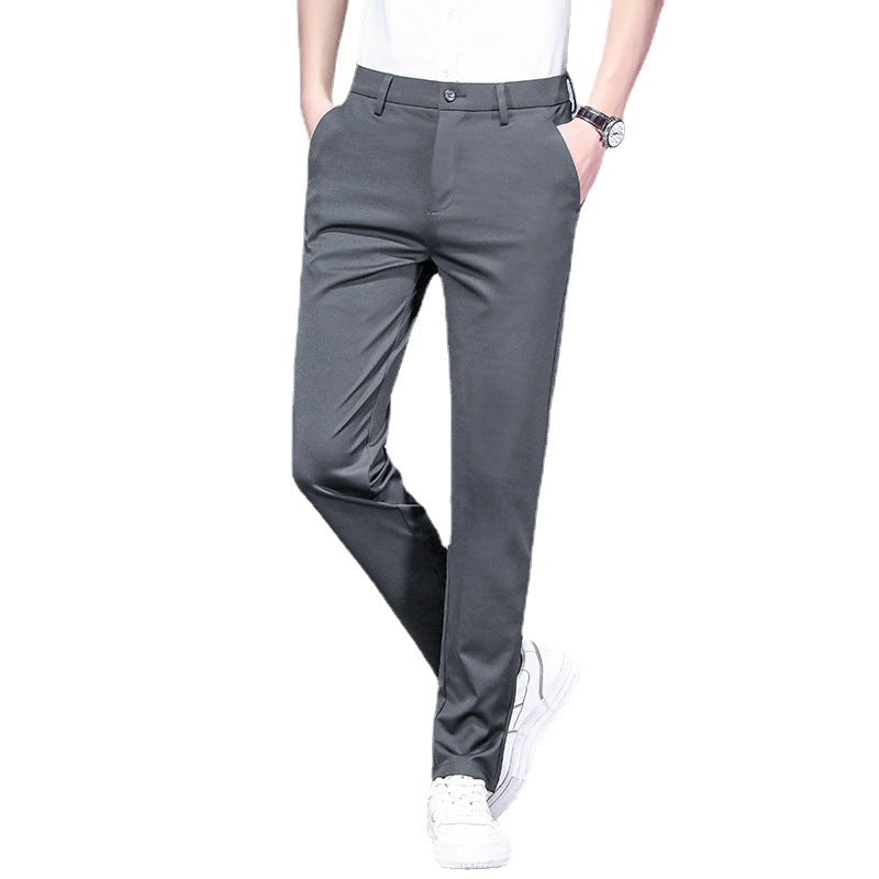 Pantalones casuales de pierna recta para hombre. Pantalones modernos para hombre.