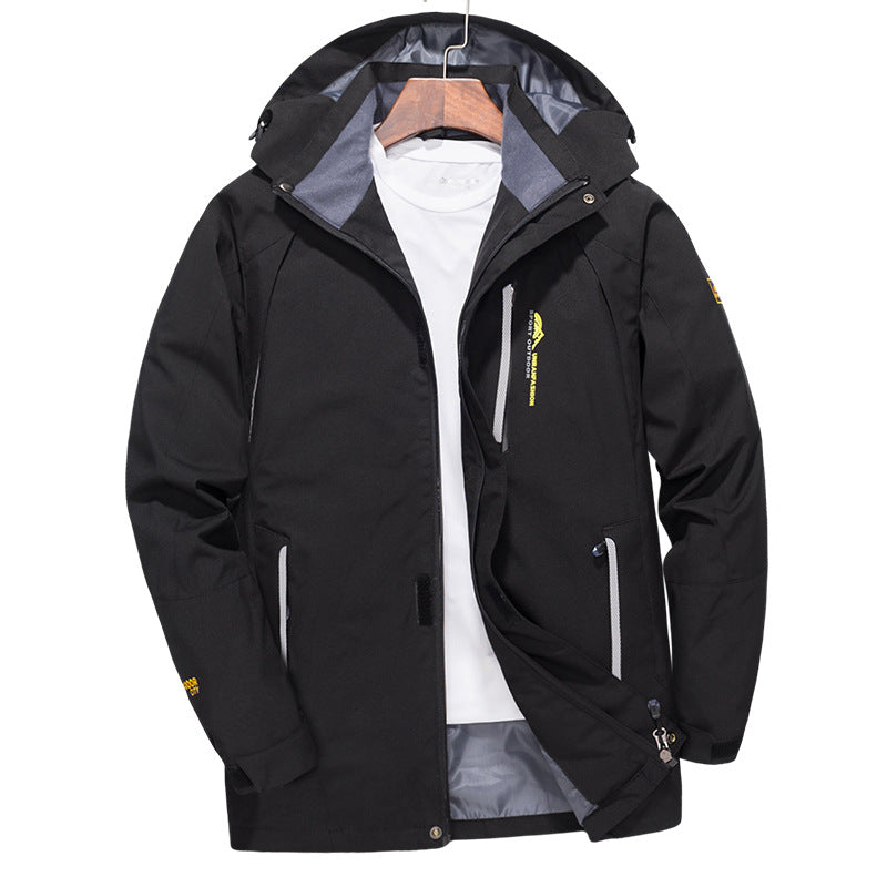 Men's lightweight windbreaker jacket, windproof and waterproof, for outdoor activities.