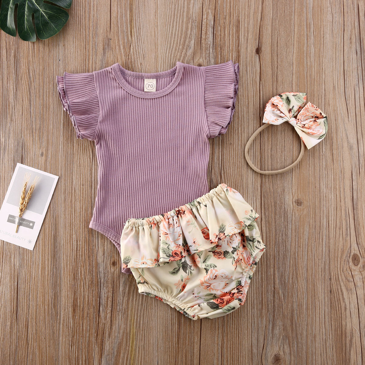 Conjunto de Manga Corta con Estampado para Niños — Algodón 95%