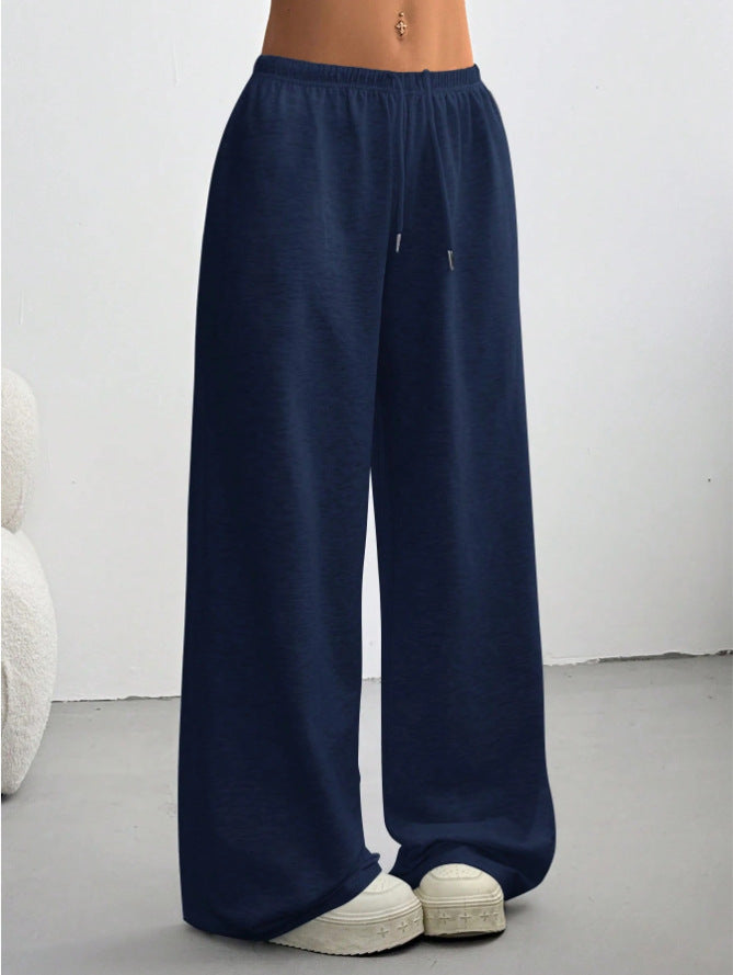Pantalones Deportivos de Pierna Ancha Color Liso para Mujer