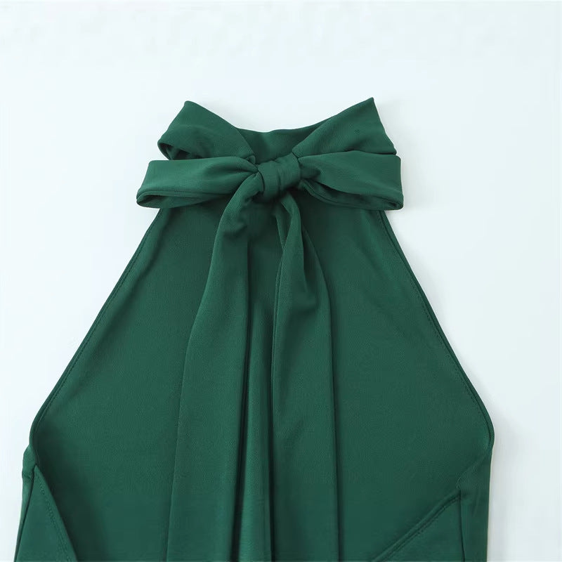 Fashion Women's Halter Midi Dress Spicy Girl Style