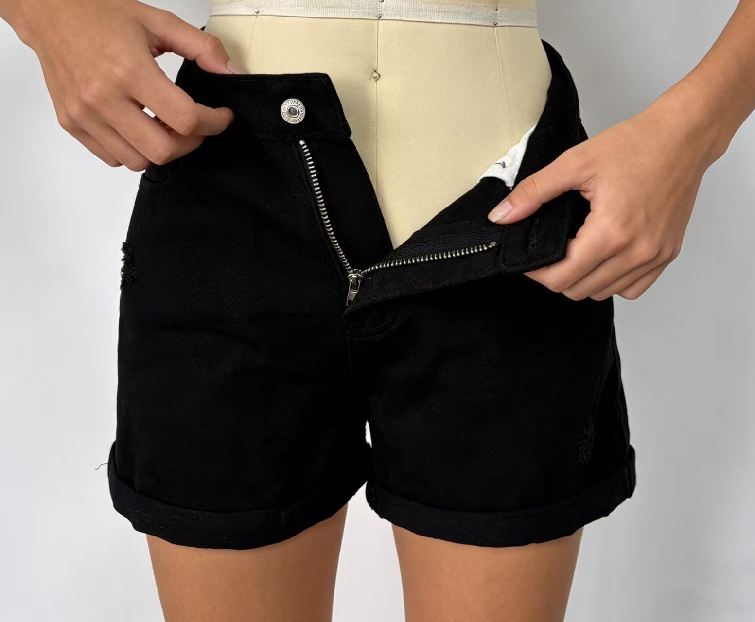 Shorts vaqueros casuales de estilo retro desgastado