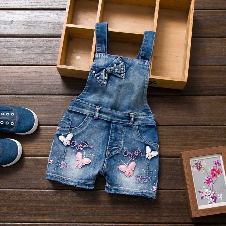 Mono Vaquero Desgastado para Niña — Cintura Elástica