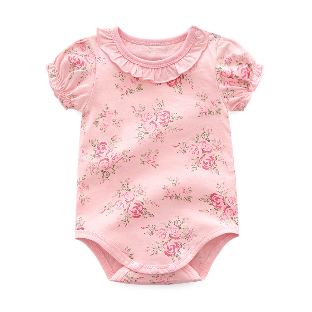 Body para Niña con Estampado de Flores — Algodón Bebé