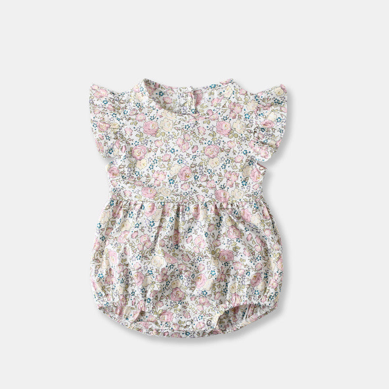 Pelele de Algodón con Estampado Floral Campestre para Bebé — 100% Algodón