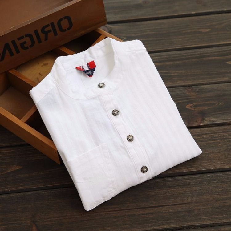 Camiseta de Lino de Vestir para Niño — Elegante y Transpirable