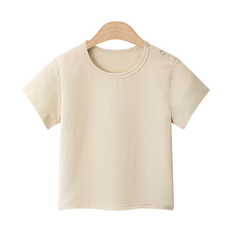 Camiseta de Manga Corta de Algodón para Niños — Suave y Versátil