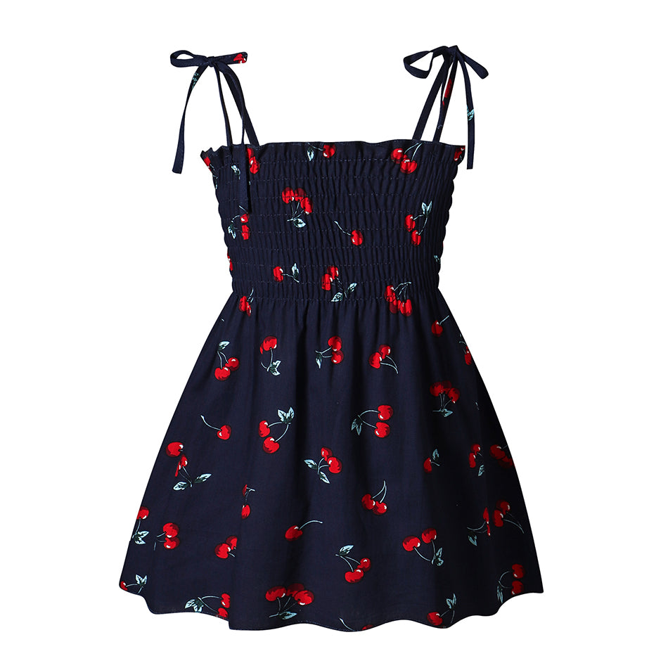 Vestido Princesa Bebé Niña Falda Mariposas Estampado Floral — Algodón