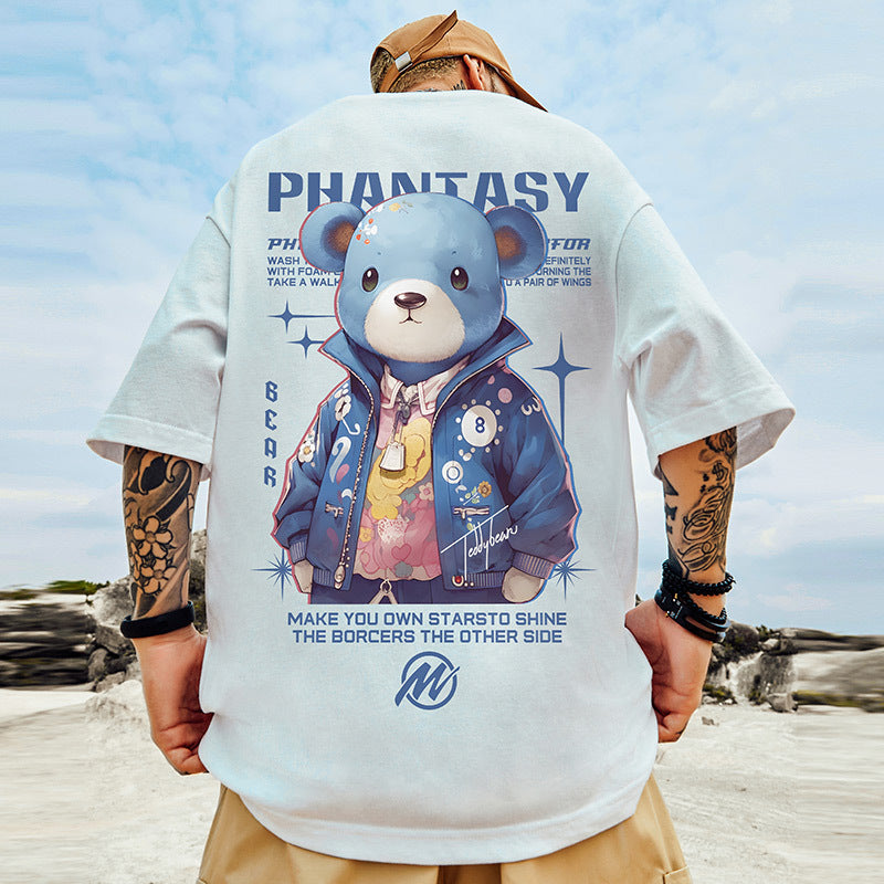 CAMISETA DE MANGA CORTA DE ALGODON CON ESTAMPADO