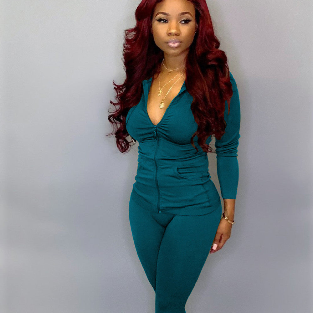 Women's trendy two-piece casual sports set.