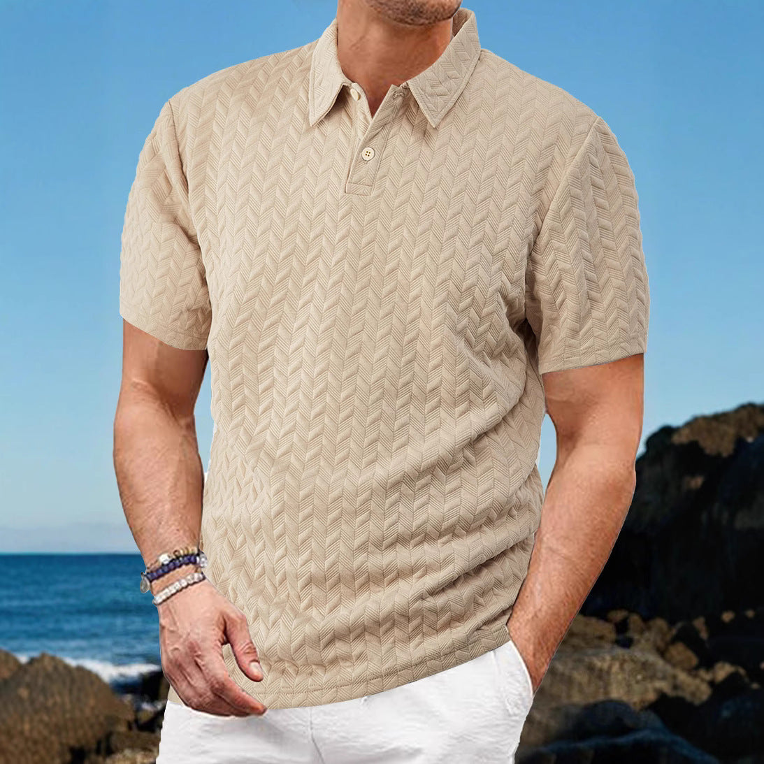 Camiseta de manga corta transpirable para hombre que absorbe el sudor.