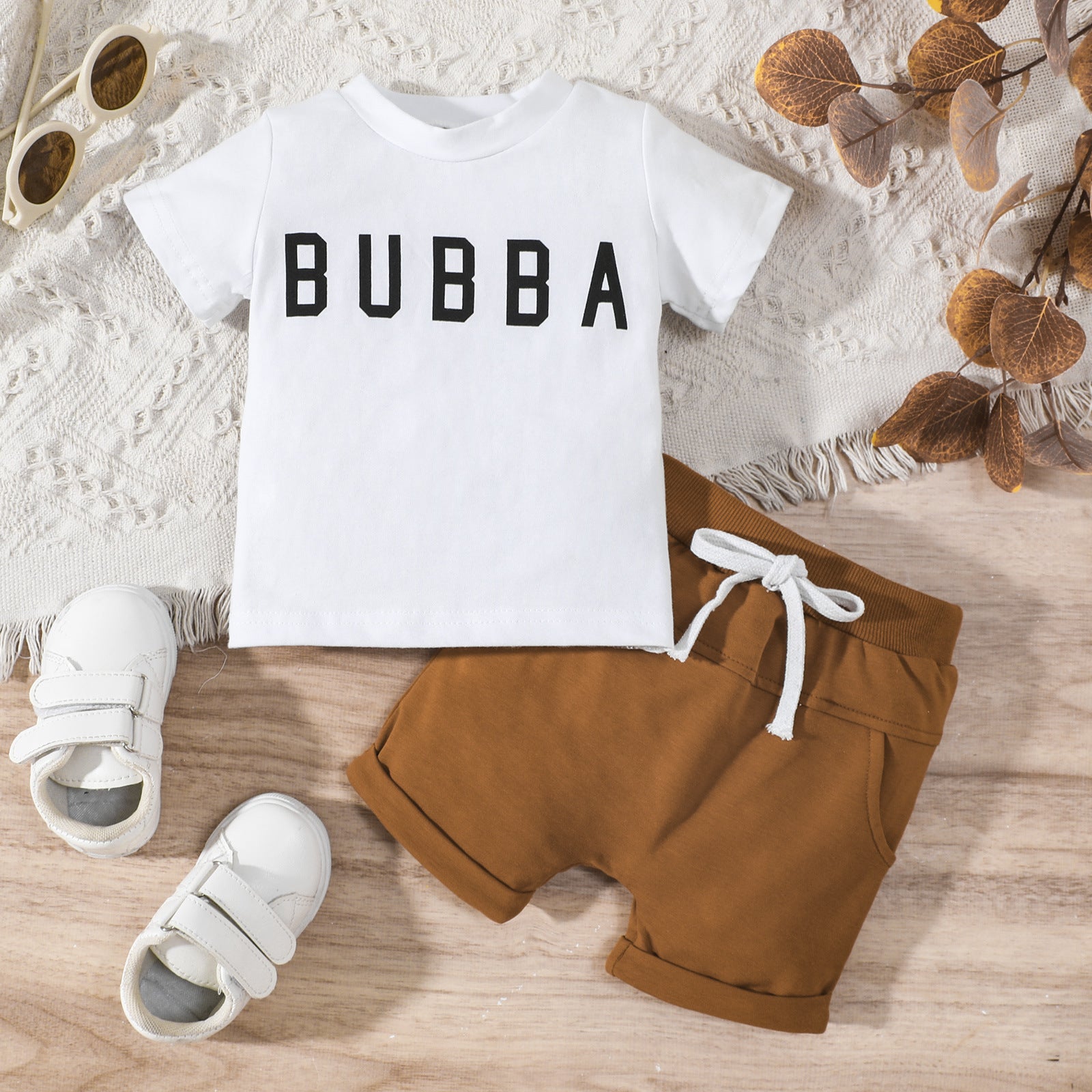 Conjunto de Camiseta y Pantalón Informal con Estampado de Letras para Niño — Set 2 Piezas