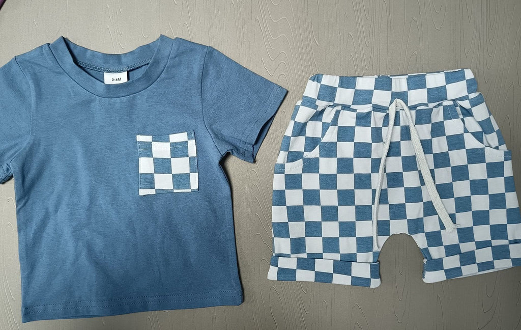 Conjunto Informal de Pantalón Corto a Cuadros para Bebé — Estilo Casual desde Pequeñito