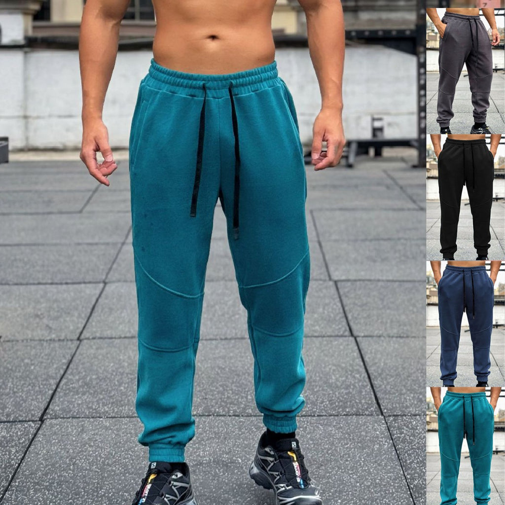 Pantalones deportivos americanos para hombre con puños y cordón ajustable.