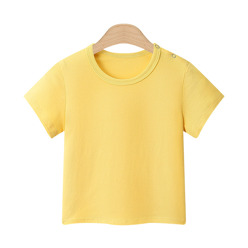 Camiseta de Manga Corta de Algodón para Niños — Suave y Versátil