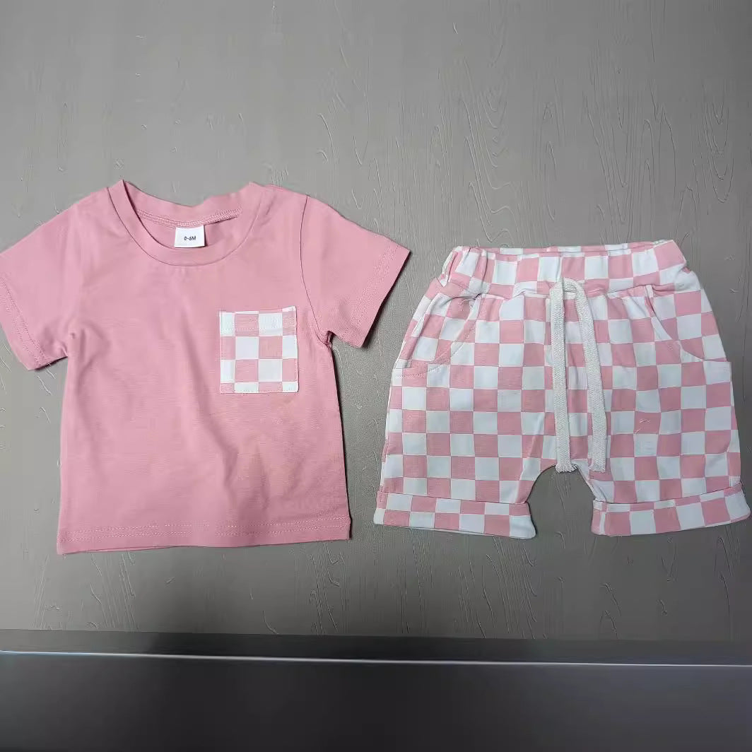 Conjunto Informal de Pantalón Corto a Cuadros para Bebé — Estilo Casual desde Pequeñito