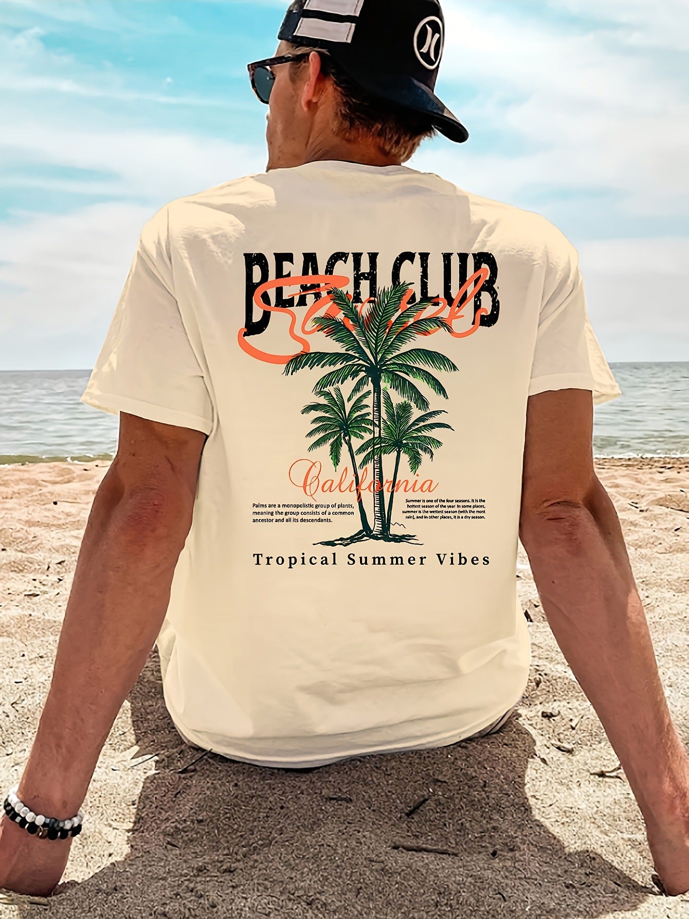 Camiseta de hombre con estampado de club de playa.