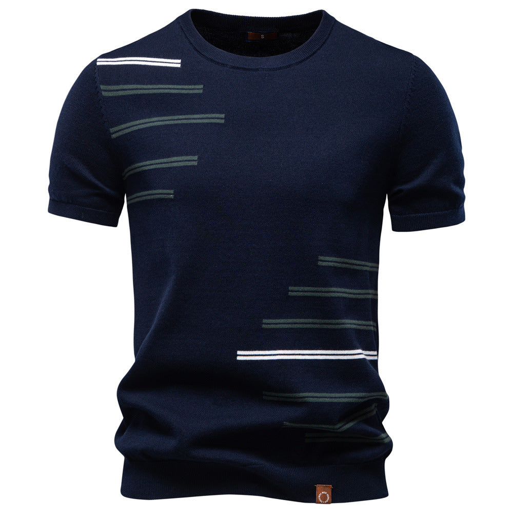 Camiseta de punto de manga corta para hombre, 100% algodón.
