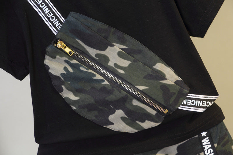Traje de Manga Corta Estilo Camuflaje para Niño — Aventurero y Fresco