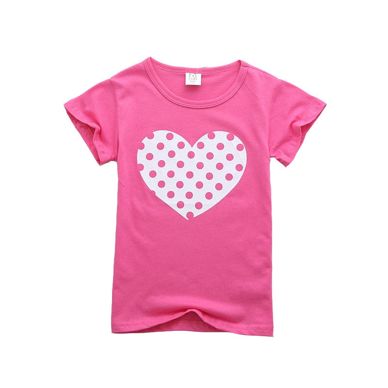 Camiseta Manga Corta con Lunares para Niña — Algodón