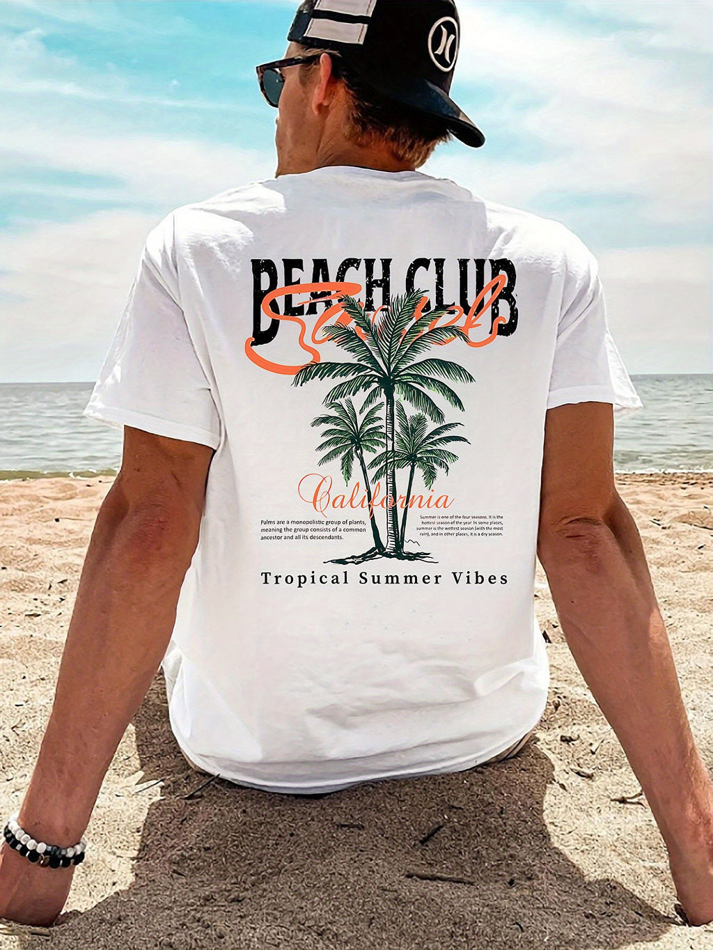 Camiseta de hombre con estampado de club de playa.