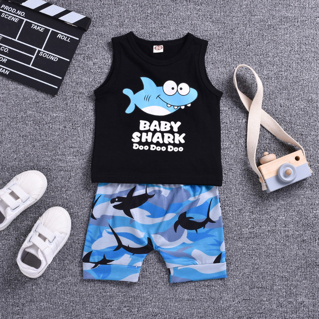 Conjunto Infantil con Estampado de Dibujos Animados — Niño y Niña