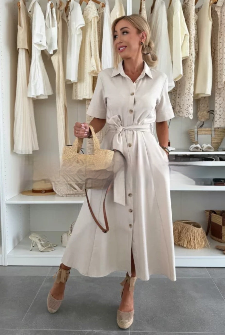 Vestido ajustado de color liso con cordones para mujer