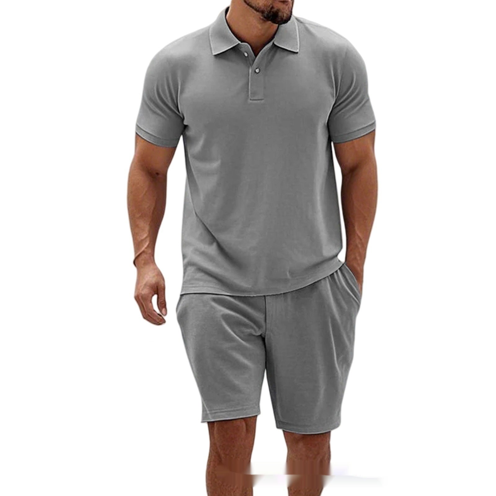 Conjunto Casual de Hombre a Rayas Dos Piezas