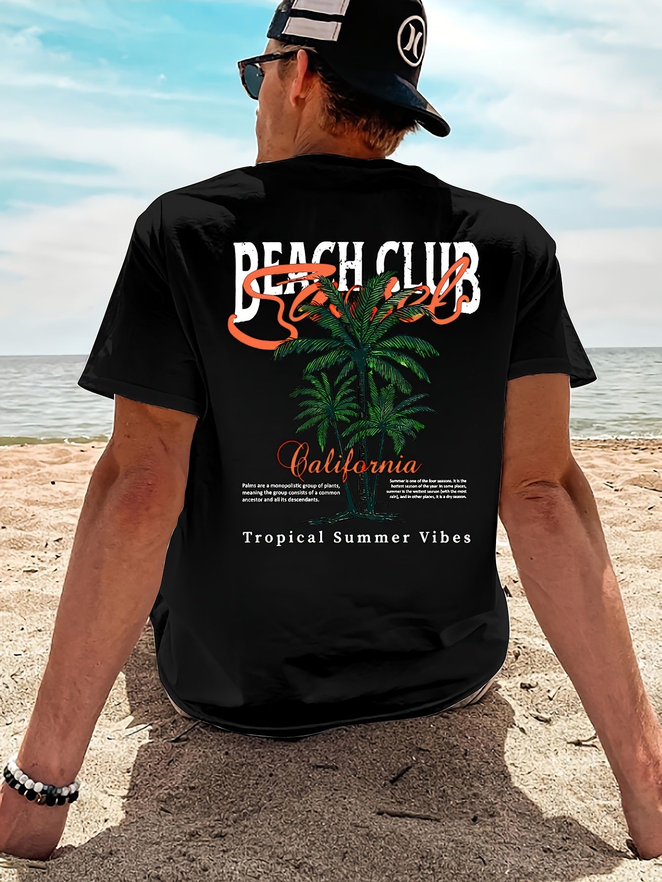 Camiseta de hombre con estampado de club de playa.