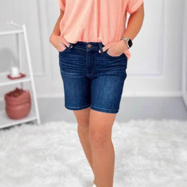 Pantalones cortos vaqueros casuales y versátiles para mujer