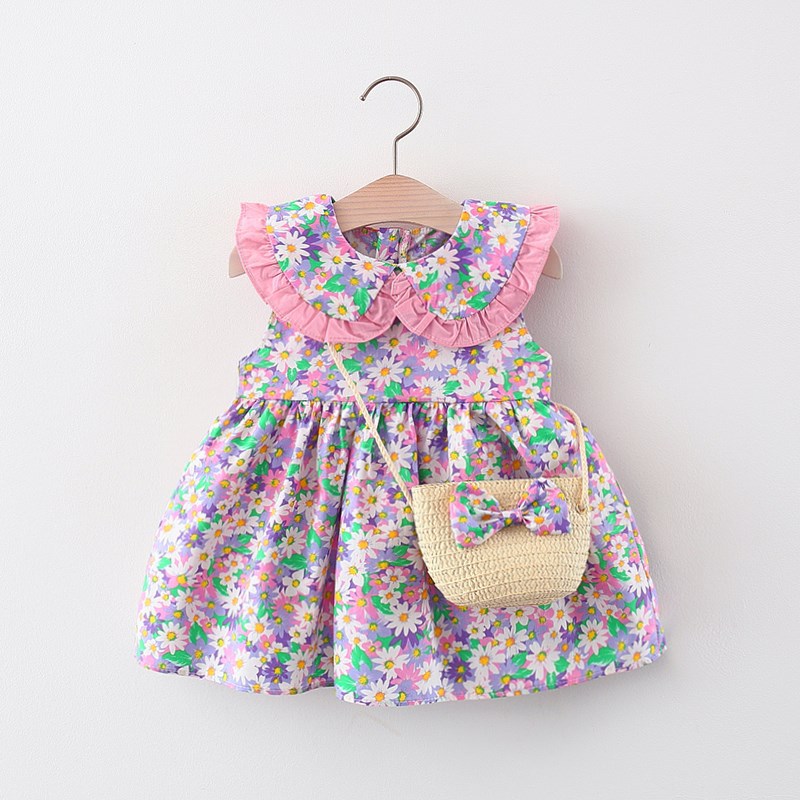 Vestido de Moda para Bebé Niña — Flores Estilo Coreano Verano