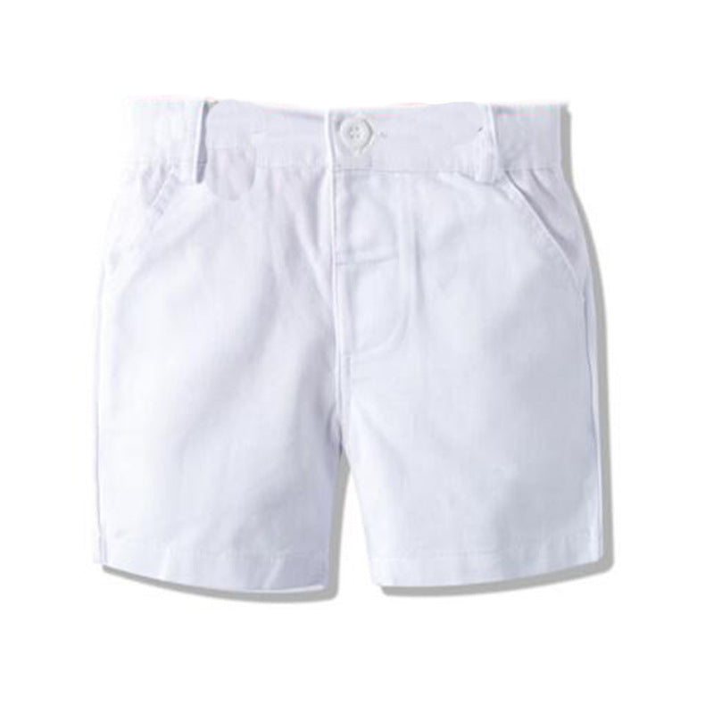 Pantalones Cortos Casuales de Verano para Bebé Niño con Cinturón — Algodón