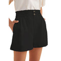 Pantalones cortos casuales de color liso con cintura elástica
