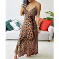 Vestido de tirantes con estampado de leopardo y mariposas