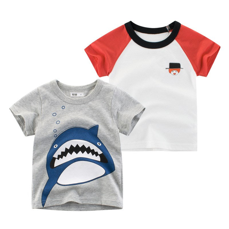Pack de Dos Camisetas de Algodón para Niños — Estilo Coreano