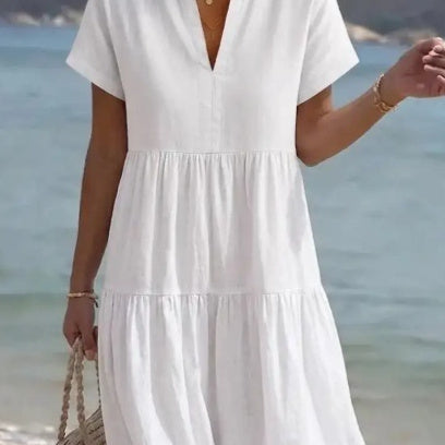Vestido de mujer con volantes — estilo vacacional elegante