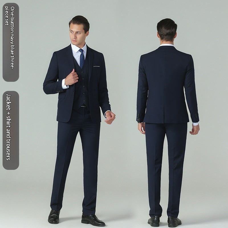 Traje formal elegante y casual para hombre, de corte ajustado.