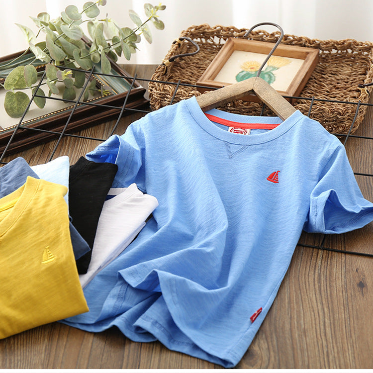 Camiseta Fina de Manga Corta para Niño — Algodón Smooth Sailing