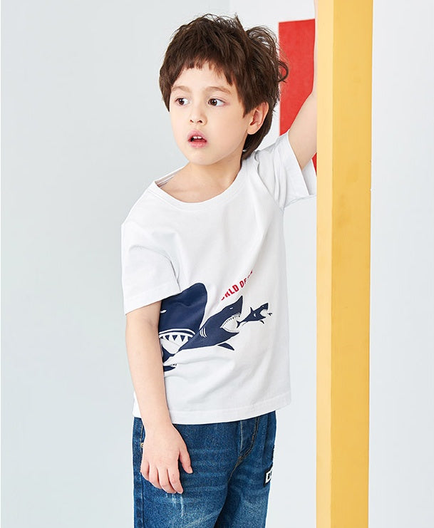 Camiseta de Manga Corta de Algodón para Niño — 100% Algodón