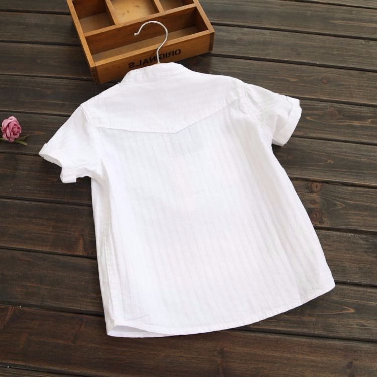 Camiseta de Lino de Vestir para Niño — Elegante y Transpirable