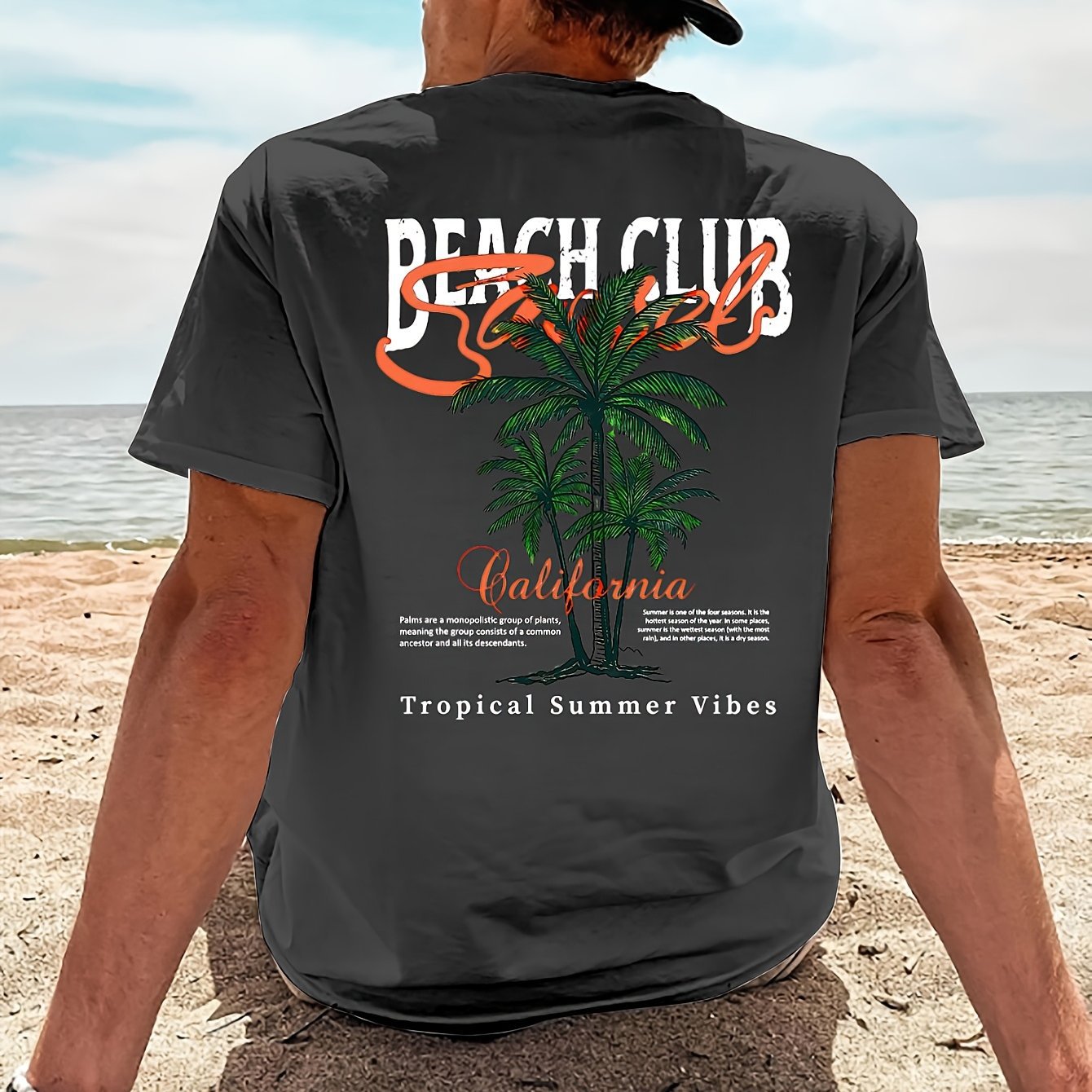 Camiseta de hombre con estampado de club de playa.