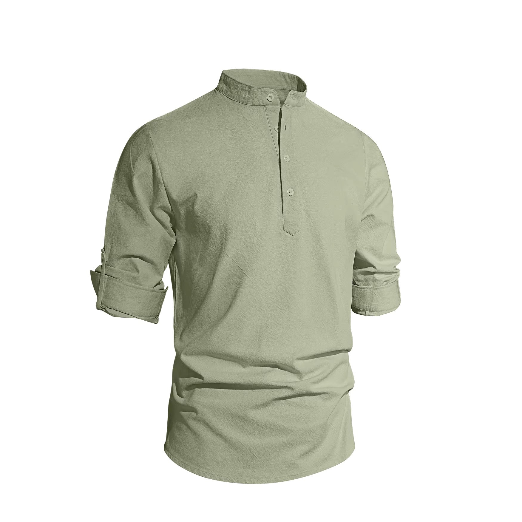 CAMISA DE MANGA LARGA DE ALGODON Y LINO