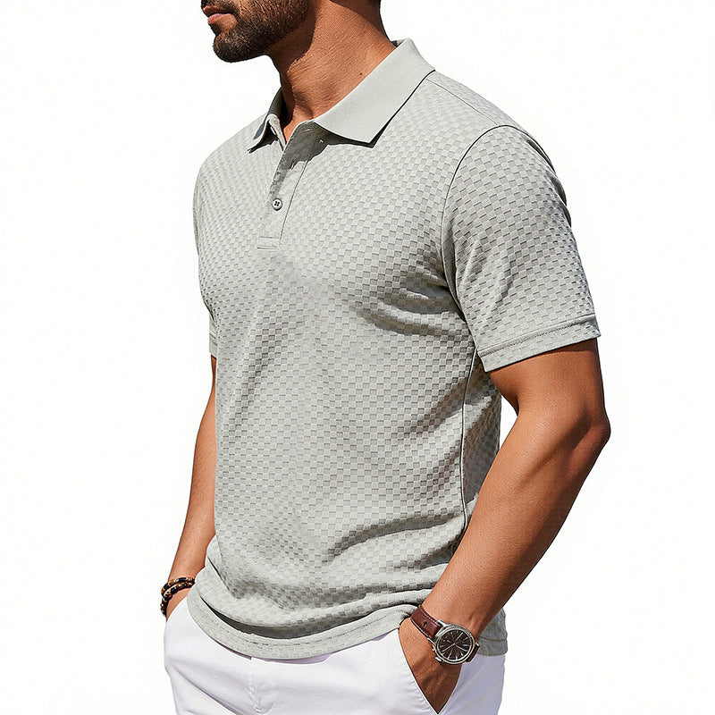 Polo de cuadros para hombre, transpirable