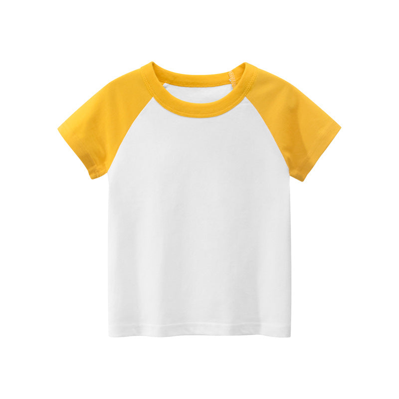 Camiseta Infantil Manga Corta Color Liso — Algodón Básica